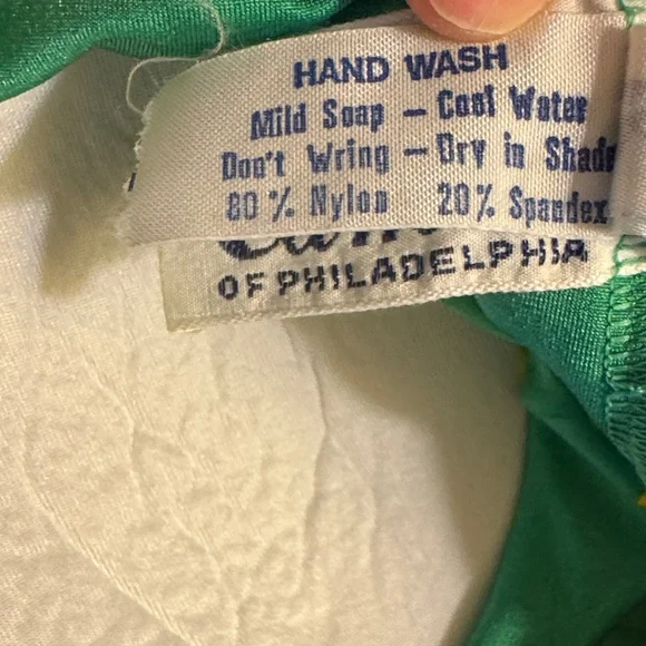 Vintage Vibrant Green and Orange Swimsuit - Picture 4 of 4